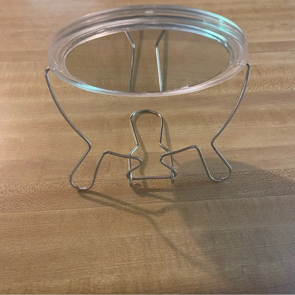 Elegant Silver Double Sided Small Vanity Mirror on Stand